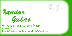 nandor gulas business card