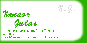 nandor gulas business card